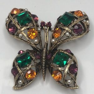 VTG Stunning Usner Butterfly Brooch signed